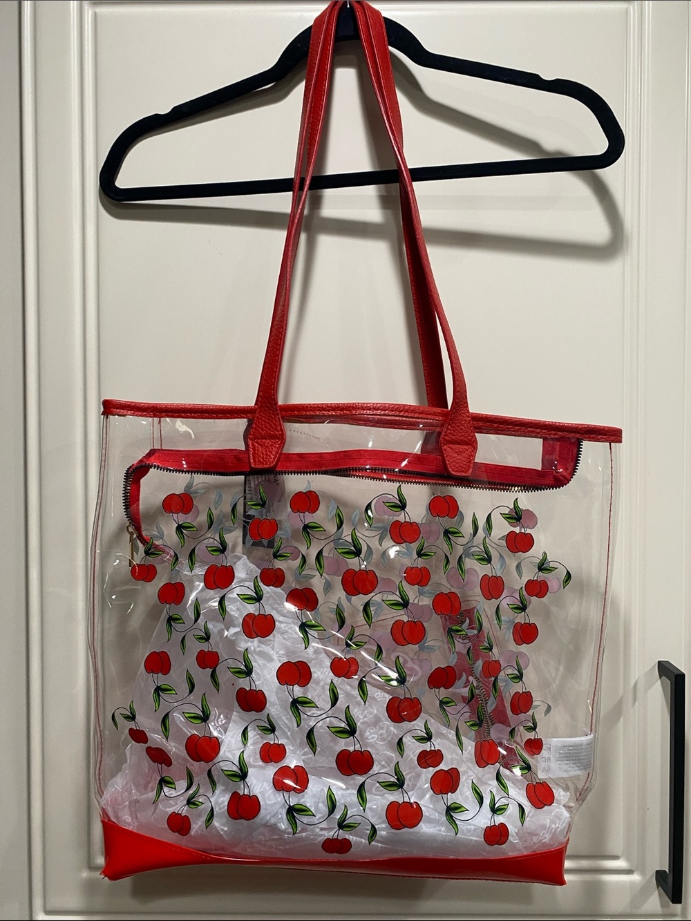 NWT ed hardy cherries pvc tote beach bag purse clear - Picture 3 of 5